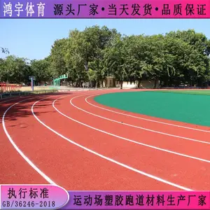赤水市室外运动场塑胶跑道翻新颜色 鸿宇供应13mm厚塑胶跑道材料