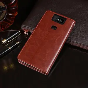华硕Asus Zenfone6ZS630KL手机皮套壳防摔手机翻盖保护套疯马纹翻盖多功能手机套