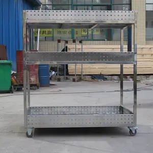 三层不锈钢推车可移动多功能工作车服务车不锈钢三层小推车