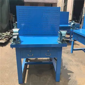 模具钢板桌,四工位重型工作台,虎钳钳工钢板台