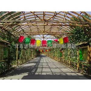 定制田园风格竹长廊 温室大棚竹制葡萄架爬藤花架 庭院竹亭 异形竹建筑