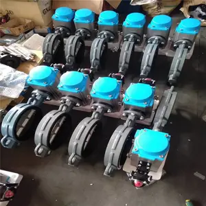 单作用气动软密封蝶阀 双作用气动对夹蝶阀 D671X-16 D671X-16C DN100
