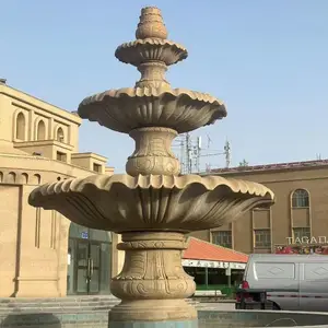 别墅庭院装饰石雕水盘哪里卖 公司招财石头喷水盘多少钱