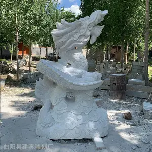 供应大理石石雕喷水龙精品雕塑