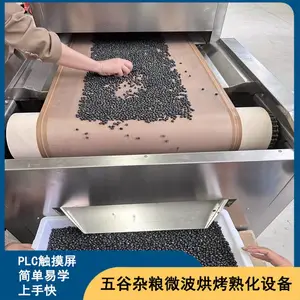 隧道式五谷杂粮杀菌熟化机红豆微波熟化设备简单易操控