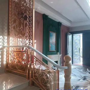 别墅铝艺铜艺屏风铜板铝板雕花屏风各种尺寸定制款式新颖