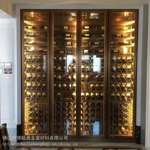 不锈钢酒柜 高端家具酒店酒架彩色不锈钢展示柜加工定制