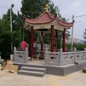 福建仿木栏杆江西水泥护栏仿古六角凉亭