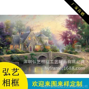 外贸画芯 托马斯花园风景油画 帆布画 酒店客厅 无框配画