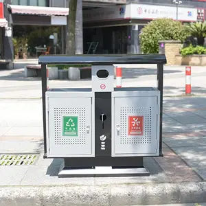 厂家定制 分类垃圾桶 镀锌板果皮箱 双分类果皮箱 双桶垃圾桶
