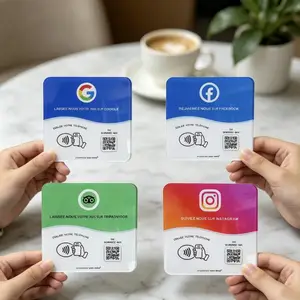 NFC桌贴 亚克力谷歌评价卡 手机一碰即评 Google/Facebook 多平台