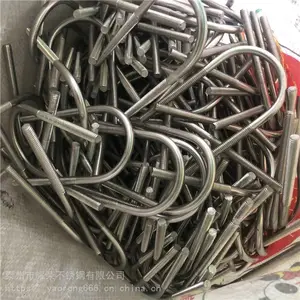 304不锈钢U型螺栓管箍卡子管卡直角U码骑马卡螺丝管夹