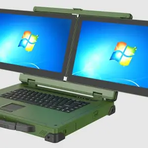 枭杰15.6寸1080双屏加固笔记本NB-1560D-L2飞腾国产D2000芯 景嘉微2G显卡7201全尺寸宽温军用加固笔记本电脑