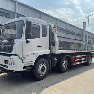 东风天锦小三轴平板清障车 12吨板 9.6米板 楚胜清障车 升降机拖运 曲臂车拖运