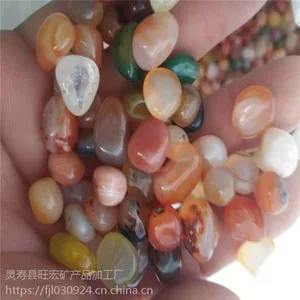 批发天然花玛瑙碎石 打磨抛光各种颜色玛瑙原石 鱼缸装饰素材