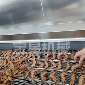 水产速冻机视频 海鲜连续速冻设备 操作方便快捷