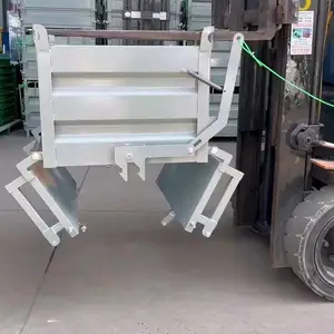 自卸式金属周转箱工业叉车底部打开倒料箱车间重型收集废料铁屑箱