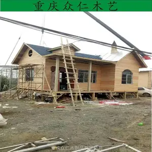 遂宁景区碳化木民宿木屋 防腐木现代别墅 樟子松木房子施工安装 众仁木艺