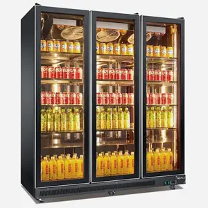 美厨三大门饮料展示柜 LS-16-3 商用酒水柜 风冷保鲜柜 商超冷藏柜
