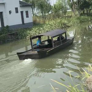 殿宝7米电动观光船公园水库观光游船景区电动画舫船仿古木船