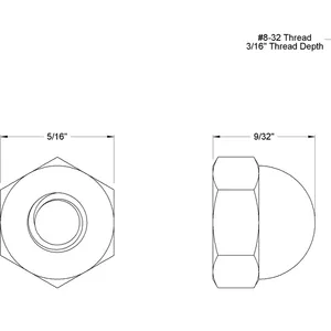 Mcmaster-carr 99022A103 18-8不锈钢盖形螺母