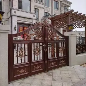 销售辽宁别墅庭院大门铝合金大门庭院护栏围栏金属大门