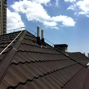 山东彩石金属瓦厂家出口金属瓦镀铝锌彩石瓦轻钢别墅瓦平改坡瓦