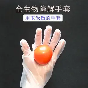 防护加厚pla可降解一次性手套餐饮手膜食品吃龙虾透明塑料手套
