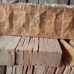 红色文化石 浅粉色晶体亮点 石屹桃红玉水晶红蘑菇石