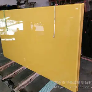钢化玻璃厂家定制加工黄色烤漆钢化玻璃厚度规格颜色均可定制生产