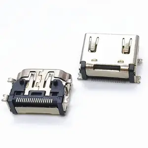 HDMI ����ȫ��ʽĸ�� 19PIN A�� 90�� �Ľ����� ����SMT ����