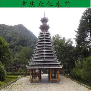 荣昌公园仿古彩绘凉亭 樟子松家用凉亭 防腐木景观亭子设计安装 众仁木艺