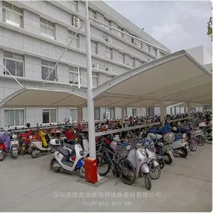 惠州单车棚订制安装学校体育场看台棚室外充电桩膜结构遮雨棚