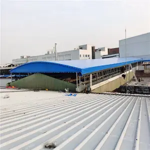 创力蓬业 悬空屋顶电动推拉棚 高空遥控大棚 抗风轮遥控雨蓬