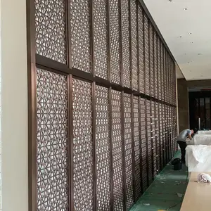 不锈钢屏风金属屏风花格现代轻奢客厅铝合金隔断别墅酒店玄关装饰
