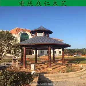 巫溪防腐木景观凉亭 景区仿古重檐亭 防腐木家用凉亭 中式凉亭设计安装 众仁木艺