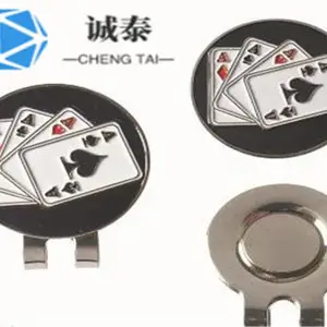 金属帽夹定制，扑克牌帽夹制作，可以定制高尔夫球标厂