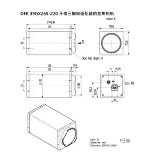 DFK 39GX265-Z20 ӳ����310��1/1.8 Ӣ��20�����ڲ�ɫ�佹��� IMX265 CMOS ȫ�ֿ���36fps ��ͷ6.8mm��136mm