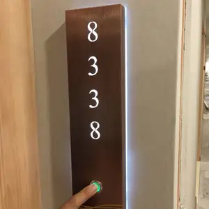 高端连锁商务***酒店门牌精品电镀发光房号牌多功能房间号牌宾馆饭店仿石材包厢牌做旧仿古金属亚克力指示牌