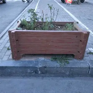 防腐木花箱 道路户外预制花坛 庭院花架 组合式水泥花桶 颜色定制