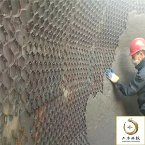 耐磨陶瓷涂料施工 烟道刚玉陶瓷耐磨胶泥 龟甲网防磨料