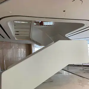 北京天津可丽耐人造石纯亚克力人造石扶梯旋转楼梯现场热弯加工全国安装