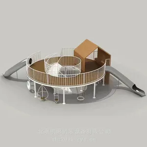 游乐园不锈钢滑梯 景区组合滑梯 儿童圆盘秋千 户外木质滑梯 地面蹦床