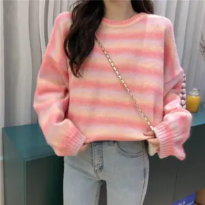便宜秋冬新款女式毛衣 卡通韩版开衫加厚女装针织外套批发