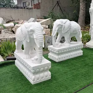 石雕大象雕刻加工厂-大象石雕供应
