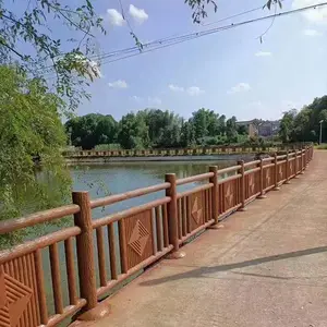 供应水泥护栏1.8米仿树皮栏杆景观河道防护栏