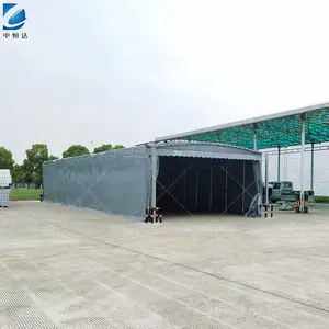 东西湖大排档雨棚 带轮子可移动推拉棚电动伸缩蓬