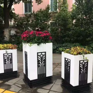 铁艺花箱花槽组合 户外创意长方形花坛 外摆围栏
