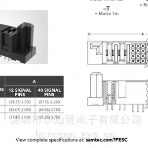 Samtec的PESC和PETC系列都是电源到板连接器