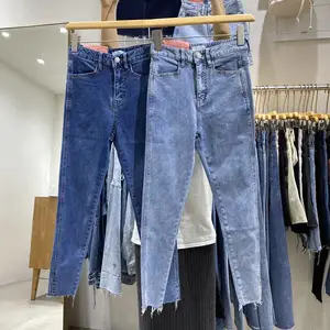 夏季女装牛仔裤新款弹力小脚裤九分裤批发尾货牛仔裤清仓